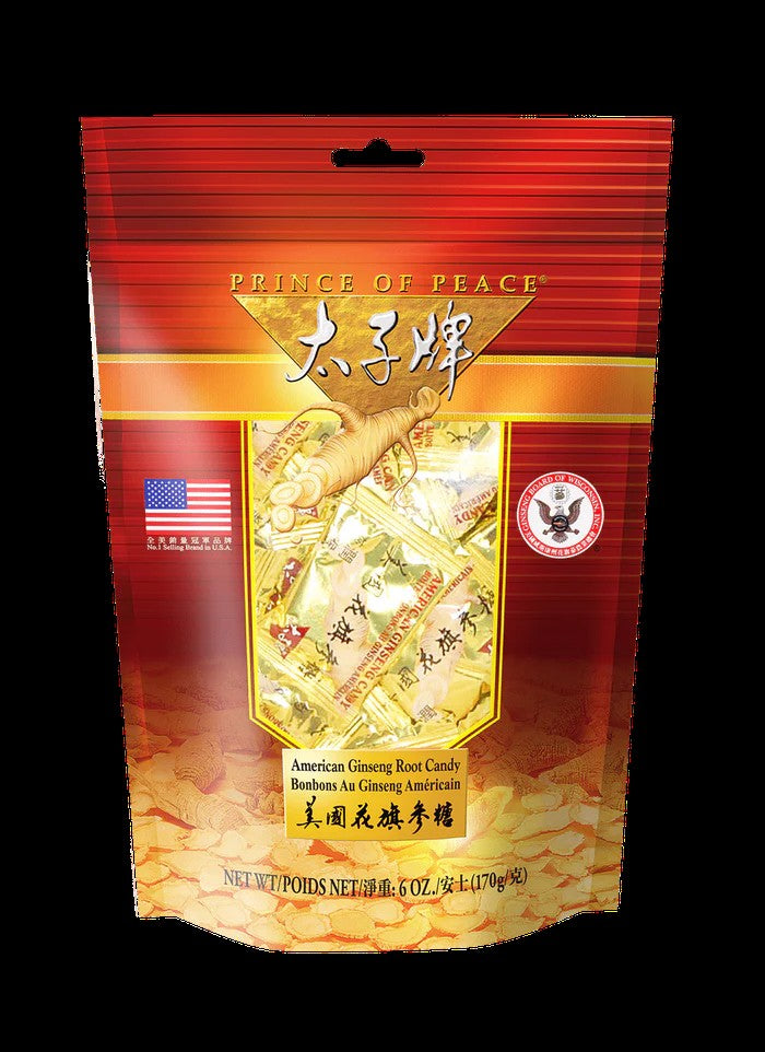 Picture of the prince of peace American ginseng root candy bag