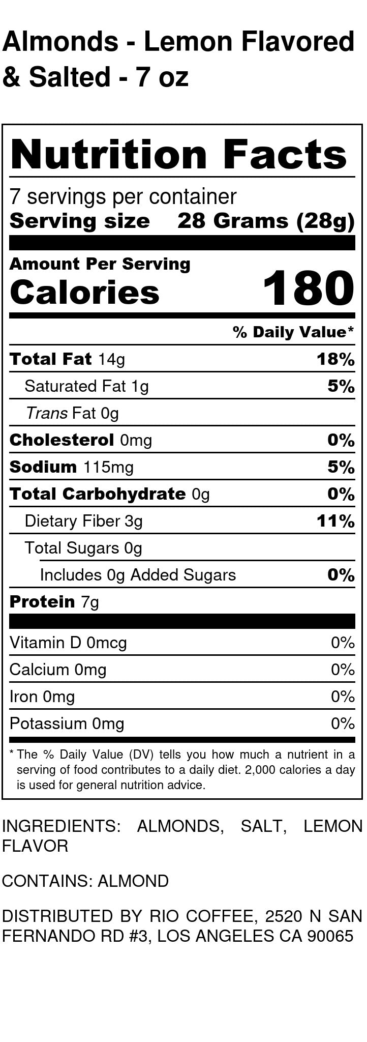 Almonds - Lemon Flavored, Roasted & Salted