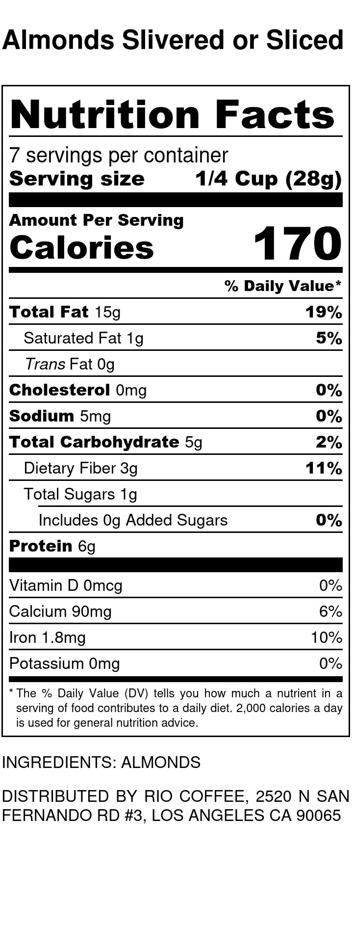 Almonds - Sliced & Blanched