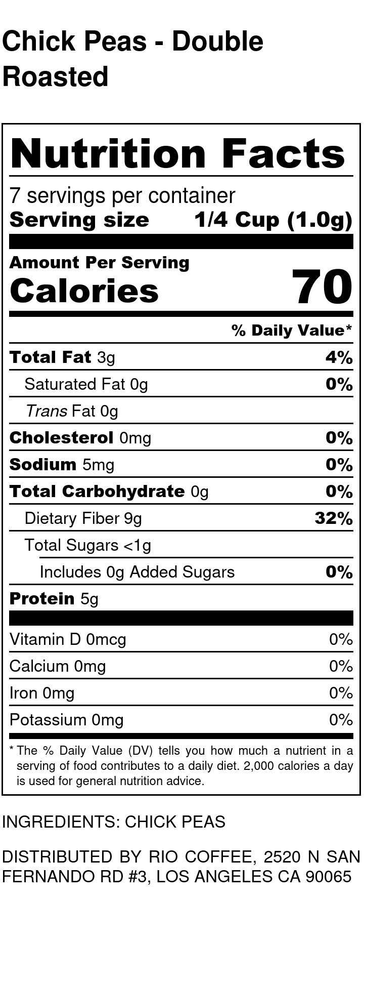 Chickpeas - Double Roasted