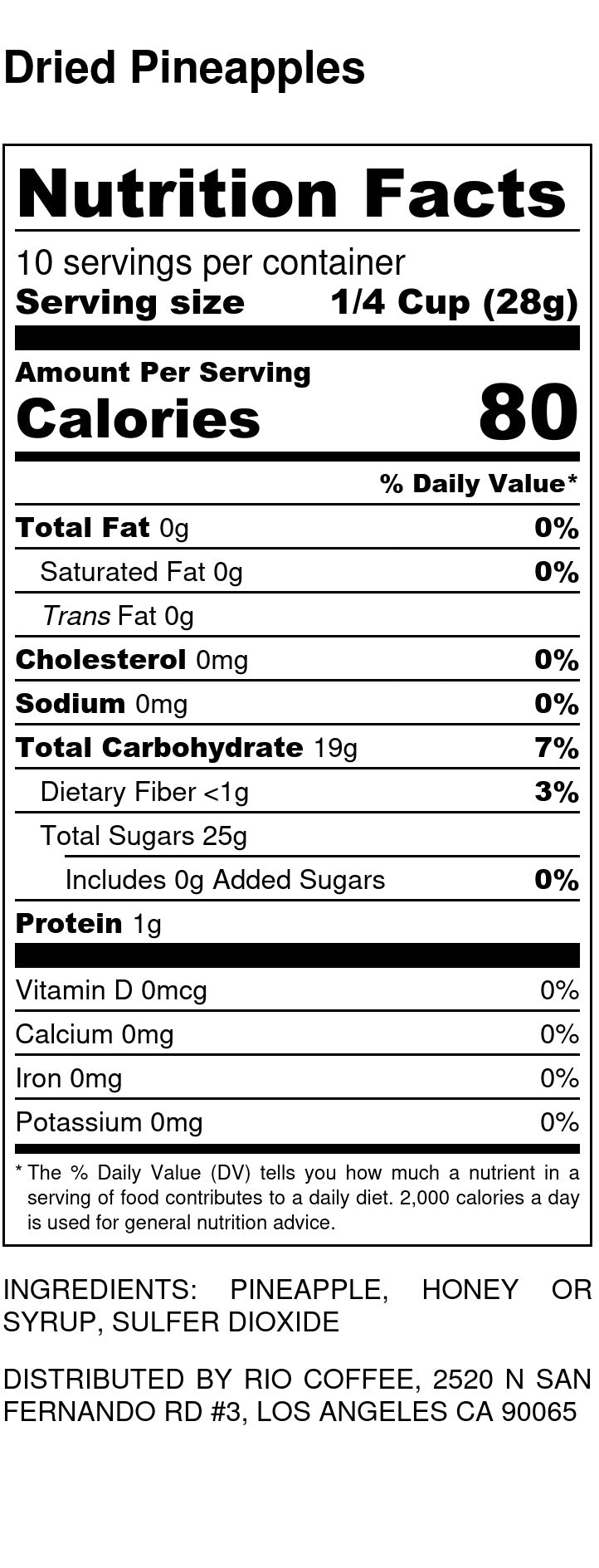 Dried Pineapple Chunks