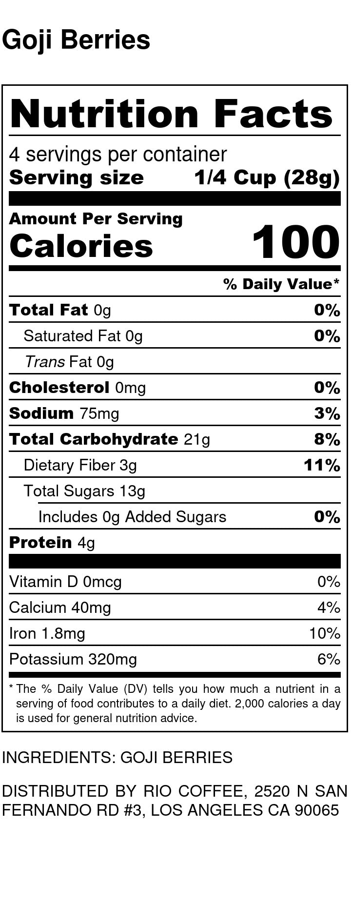 Goji Berries - Organic (Wolfberry)