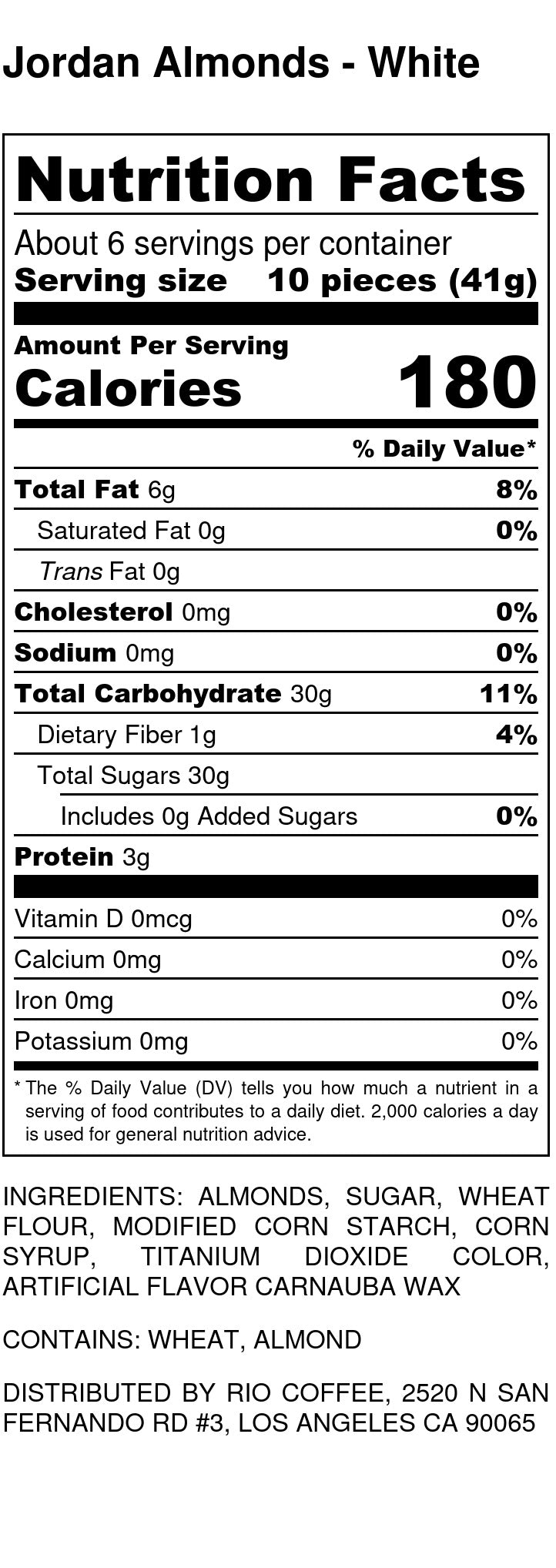 Jordan Almonds - White