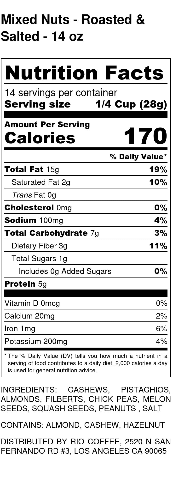 Mixed Nuts - Roasted & Salted