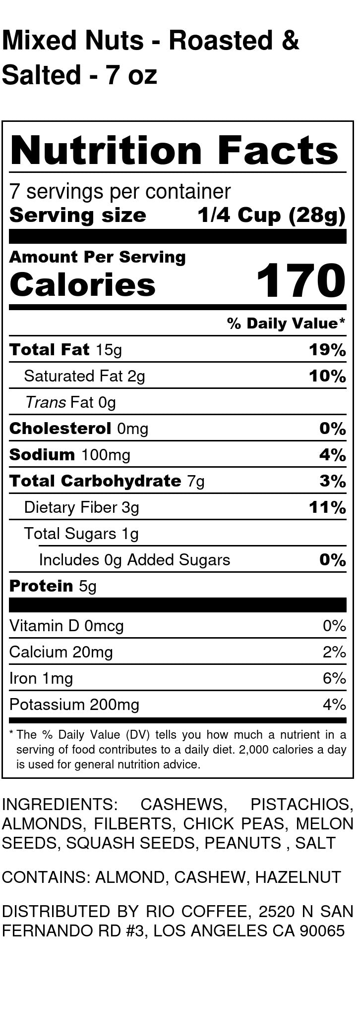 Mixed Nuts - Roasted & Salted