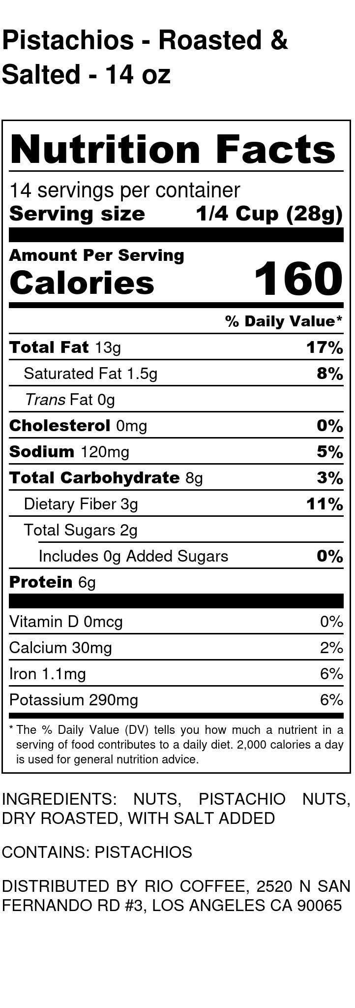 Pistachios - Roasted & Salted