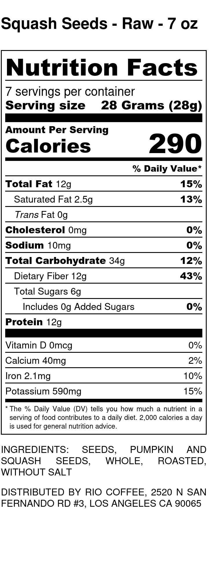 Squash (Pumpkin) Seeds - Raw