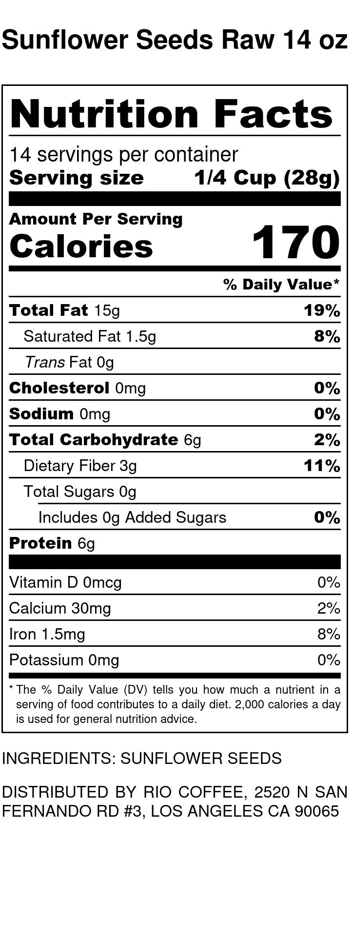 Large Sunflower Seeds - Raw